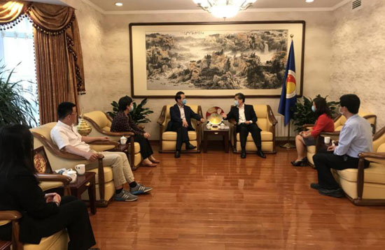 Secretary-General Chen Dehai Met with PKUExecutive Vice President Zhan Qimin